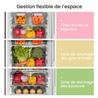 Réfrigérateur congélateur RCB169DK2(E) 150 cm 174L Low Frost contrôle température réglable éclairage LED congélateur inférieur noir