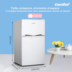Réfrigérateur congélateur sous plan RCT87WH2(E) 87L 2 portes thermostat réglable étagères amovibles porte réversible blanc