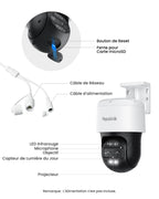 Caméra de surveillance PTZ PoE TrackMix-P double objectif 4K zoom hybride 6x suivi automatique vision nocturne couleur audio bidirectionnel IP66