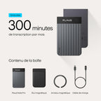 Enregistreur vocal IA PN0300 avec transcription automatique 64Go stockage Bluetooth enregistrement stéréo 50h avec étui magnétique