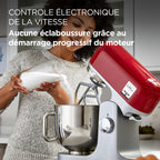 Robot pâtissier KMX750RD 1000 W avec bol en acier inoxydable 5 L et accessoires de pâtisserie 3 pièces
