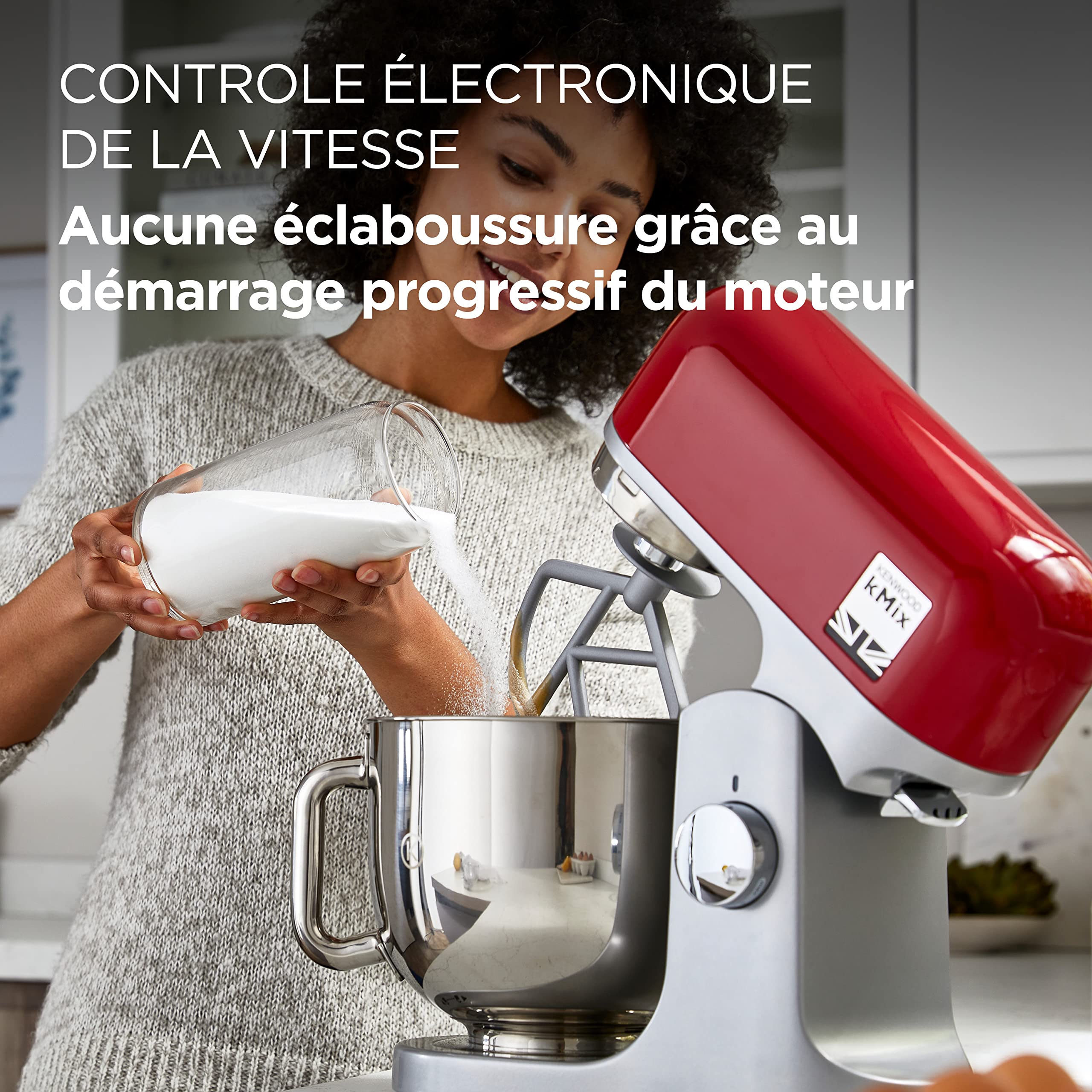 Robot pâtissier KMX750RD 1000 W avec bol en acier inoxydable 5 L et accessoires de pâtisserie 3 pièces