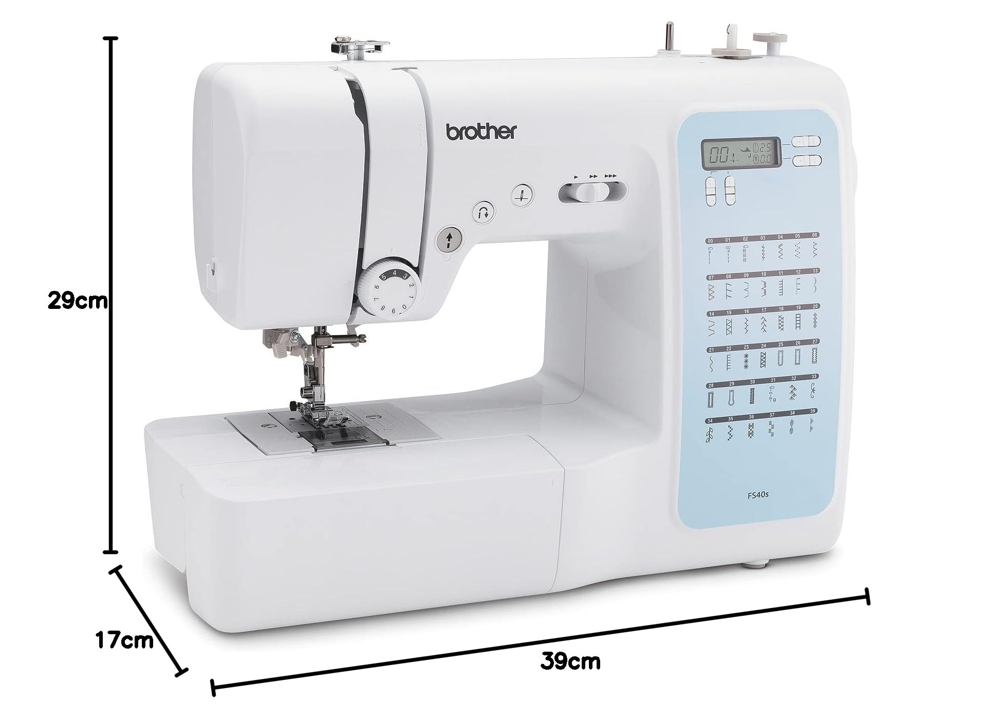 Machine à coudre électronique FS40S 40 points de couture écran LCD canette horizontale avec accessoires