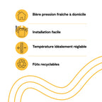 Tireuse à bière HD3720/26 avec fût 6 L pression domestique refroidissement 3°C écran LED température