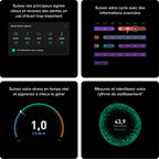 Capteur fitness santé 5.0/MG abonnement 12 mois suivi activité 24h/24 sommeil fréquence cardiaque SpO2 bracelet recharge sans fil