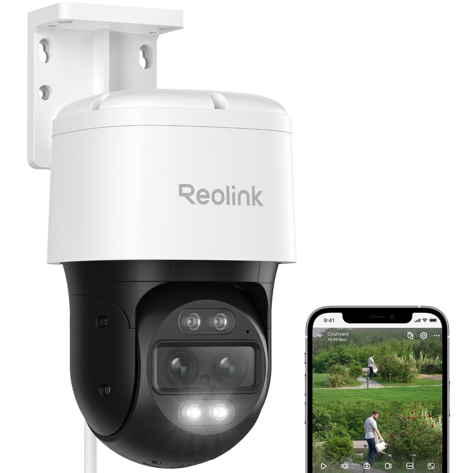 Caméra de surveillance PTZ PoE TrackMix-P double objectif 4K zoom hybride 6x suivi automatique vision nocturne couleur audio bidirectionnel IP66