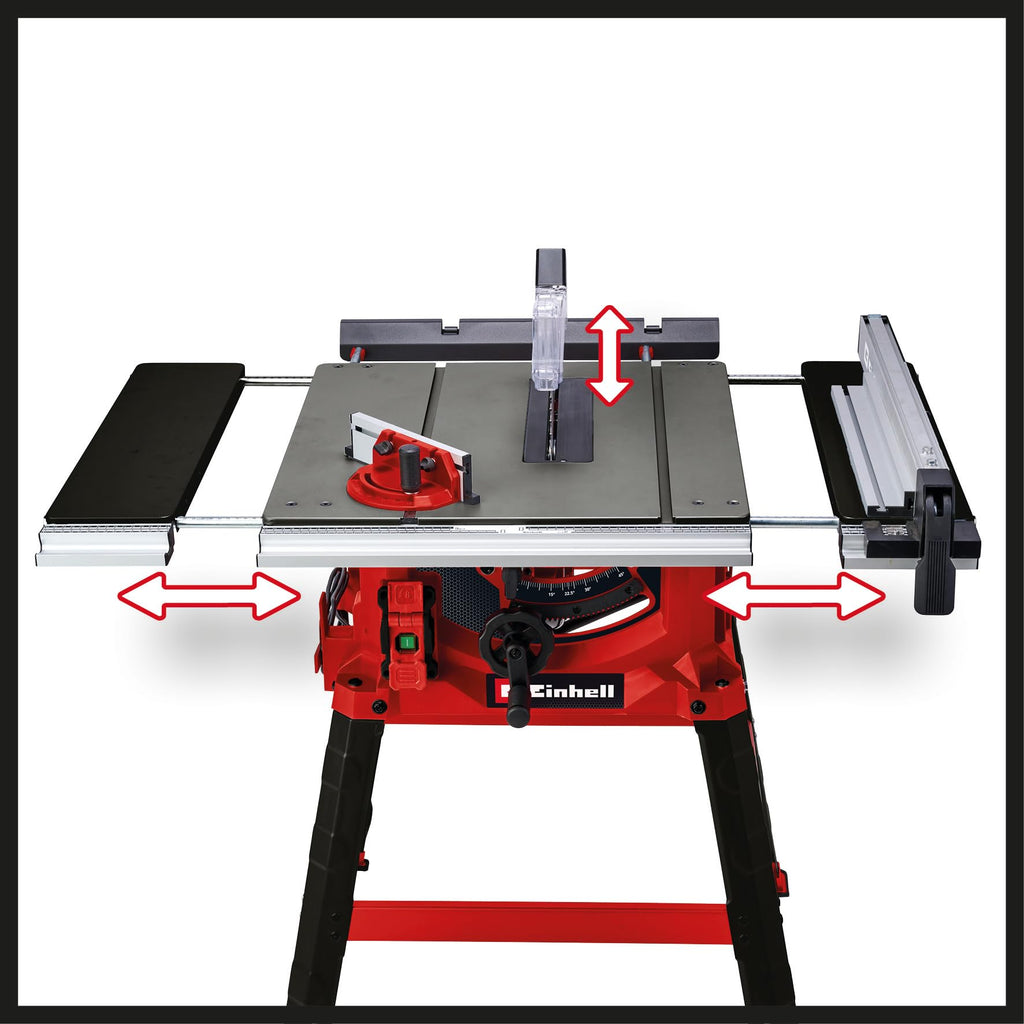 Scie circulaire sur table TC-TS 2225 U 2200W avec lame 254 mm réglage de hauteur jusqu'à 80 mm butée parallèle et angle