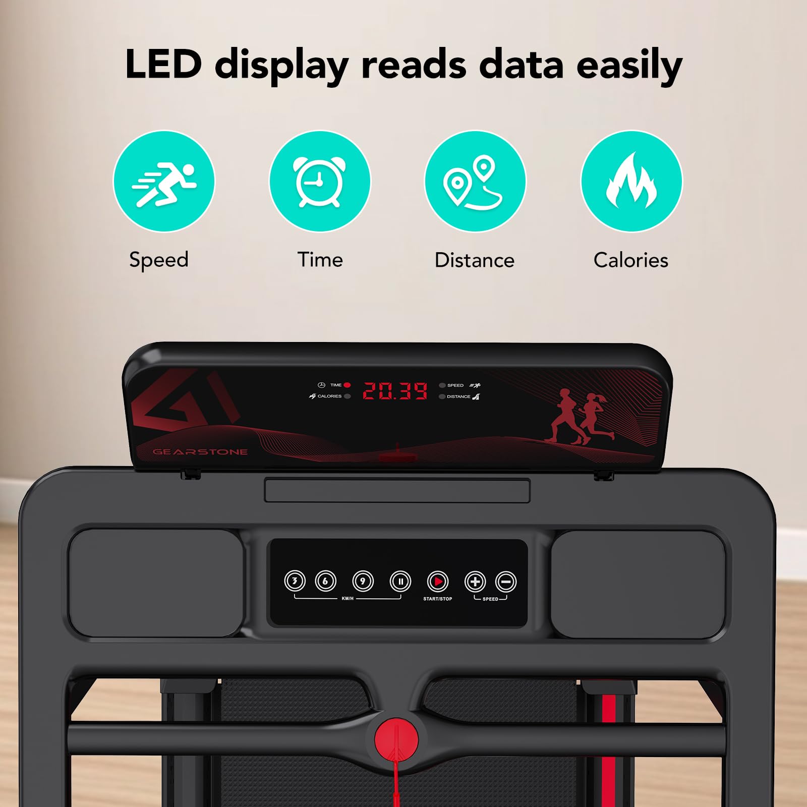 Tapis de course pliable SC-WP9 vitesse 12 km/h écran LED Bluetooth application support tablette 360° moteur 1400W charge 120 kg