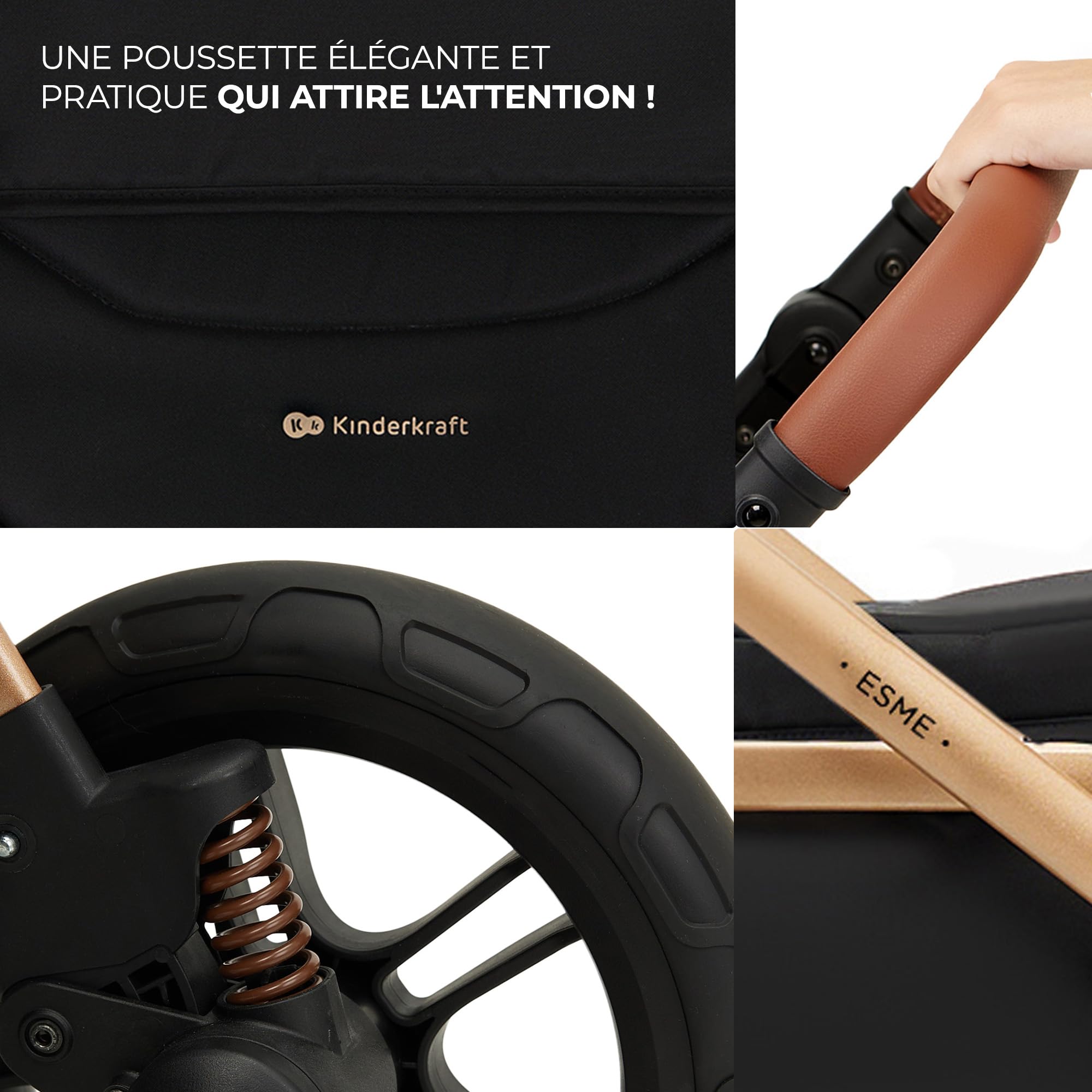 Poussette bébé 3 en 1 ESME avec siège auto Mink Pro i-Size nacelle pliable nouveau-né jusqu'à 25 kg