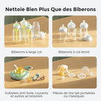 Nettoyeur biberons électrique automatique avec stérilisation vapeur séchage cycle rapide 19 min 26 buses haute pression