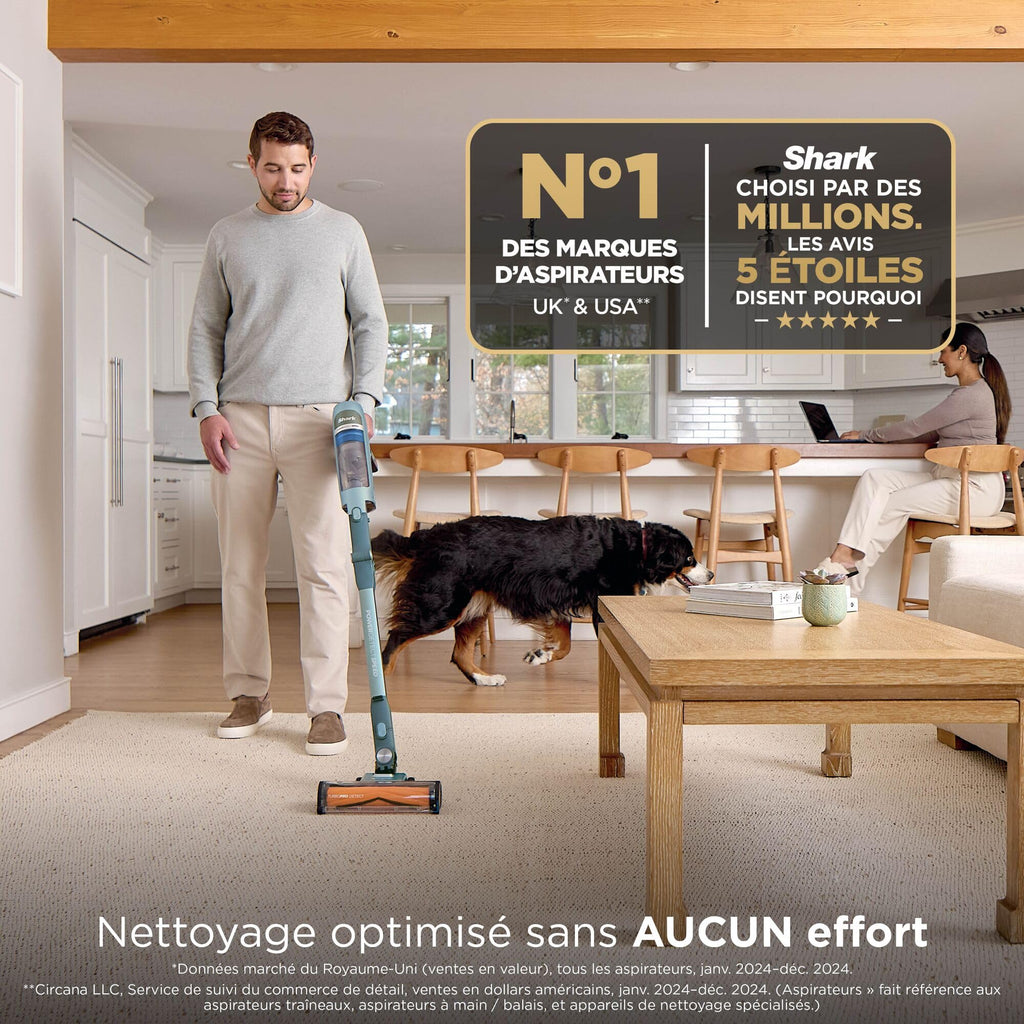 Aspirateur balai sans fil IA3243EUT avec station de vidage automatique filtre HEPA autonomie 60 min brosse motorisée pour animaux