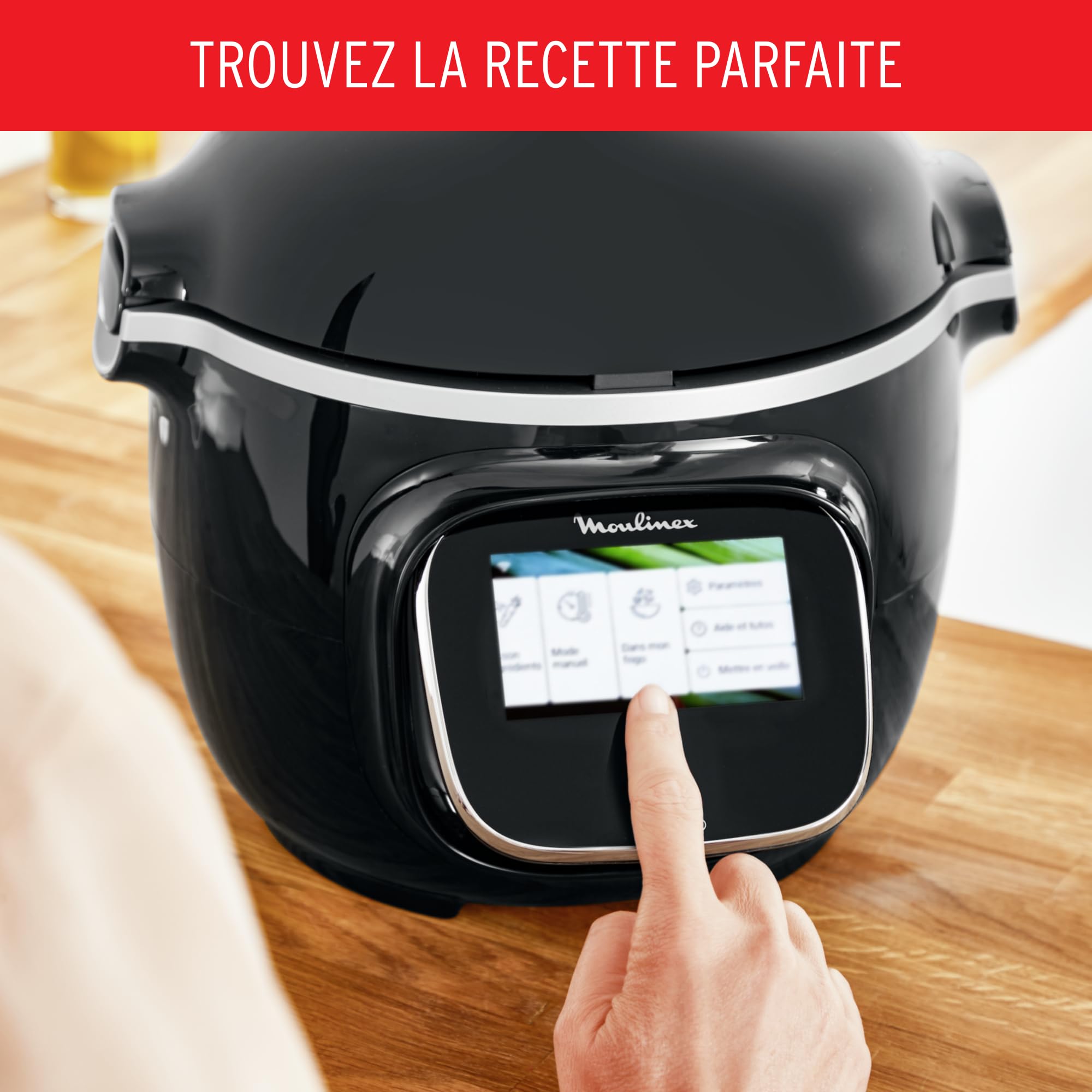 Multicuiseur intelligent Cookeo Touch Wifi CE902800 1600 W avec cuve 6 L écran tactile et 250 recettes intégrées