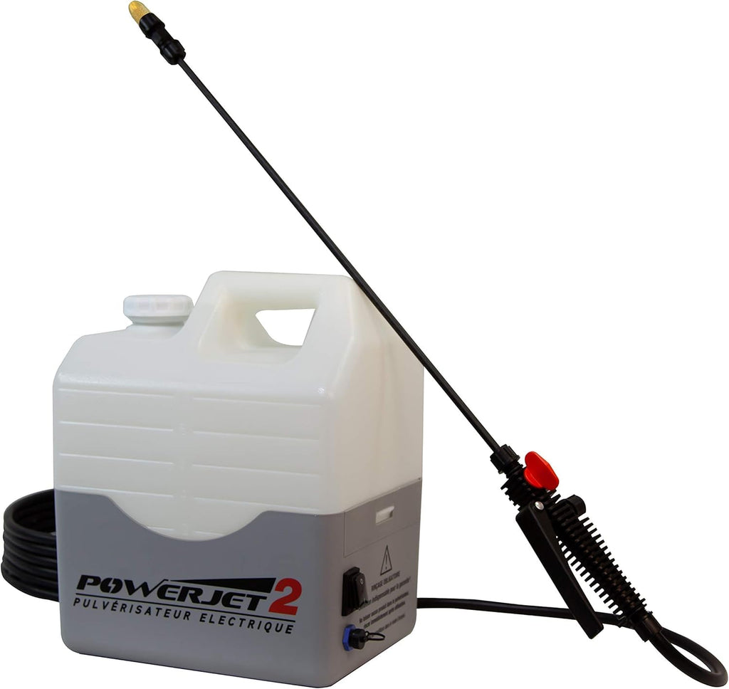 Pulvérisateur électrique Powerjet 2 12 V avec réservoir 10 L pompe 5,5 bar lance carbone 1,5 m 7 buses