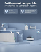 Enregistreur vidéo NVR PoE 8 canaux 4K RLN8-410 avec disque dur 2 To pour caméra de surveillance IP