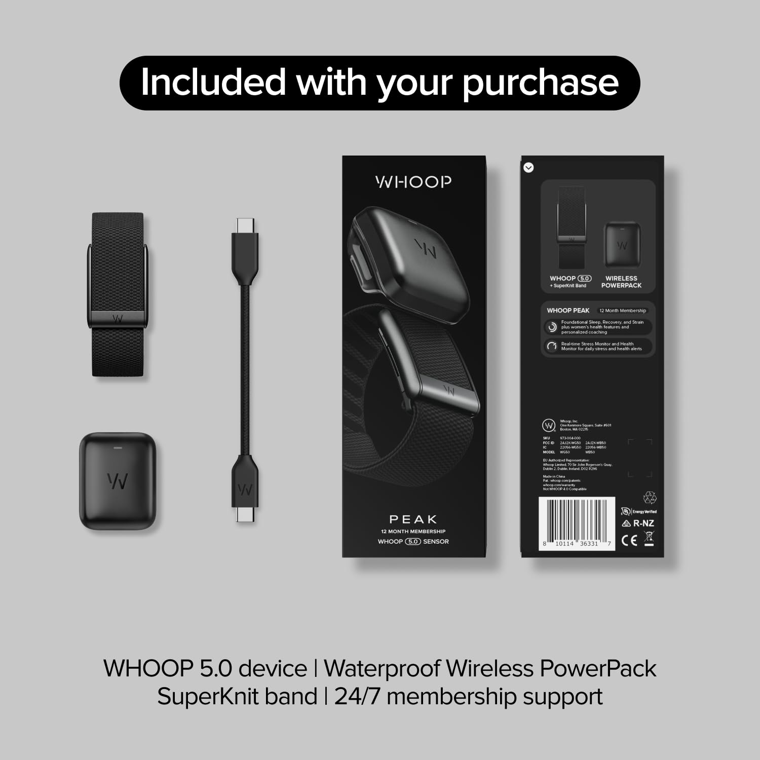 Capteur fitness santé 5.0/MG abonnement 12 mois suivi activité 24h/24 sommeil fréquence cardiaque SpO2 bracelet recharge sans fil