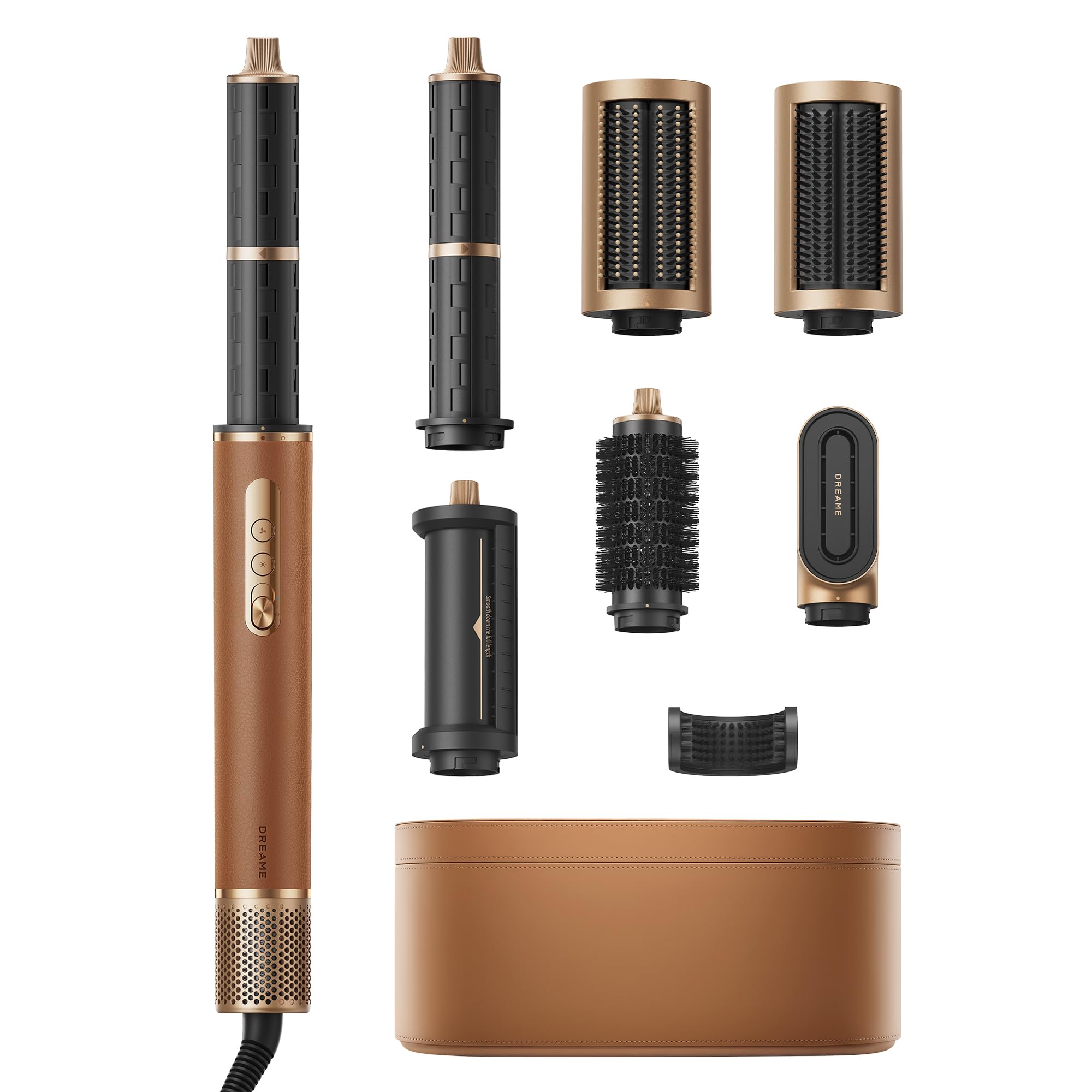 Appareil de coiffure multifonction 7 en 1 AMF18A avec brosse lissante et accessoires de bouclage 1300W