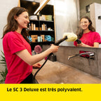 Nettoyeur vapeur SC 3 Deluxe 3,5 bar 1900 W réservoir 1 L kit de nettoyage de sol buses et brosse ronde
