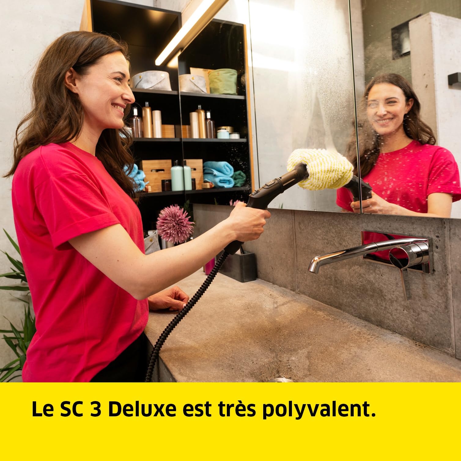 Nettoyeur vapeur SC 3 Deluxe 3,5 bar 1900 W réservoir 1 L kit de nettoyage de sol buses et brosse ronde