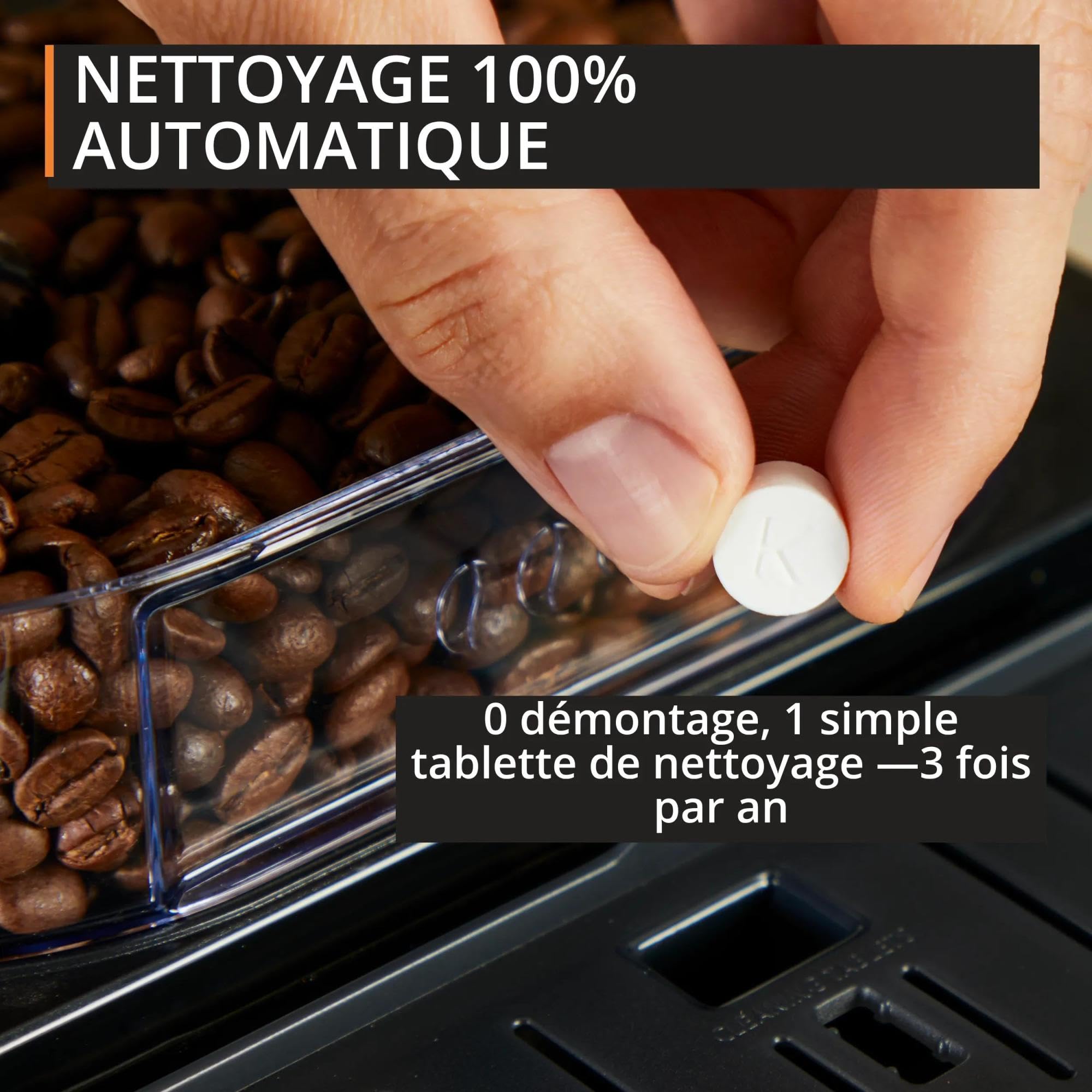 Machine espresso automatique Harmony EA508BE0 avec mousseur à lait manuel 4 boissons café en grains capacité 1,7 L buse vapeur