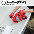 Furet déboucheur de canalisation sans fil 20V rouge arbre flexible 7,6 m pour tuyaux 19-76 mm avec batterie lithium-ion