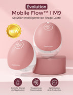 Tire-lait électrique mains libres M9 double pompe portable contrôle par application aspiration réglable 15 niveaux