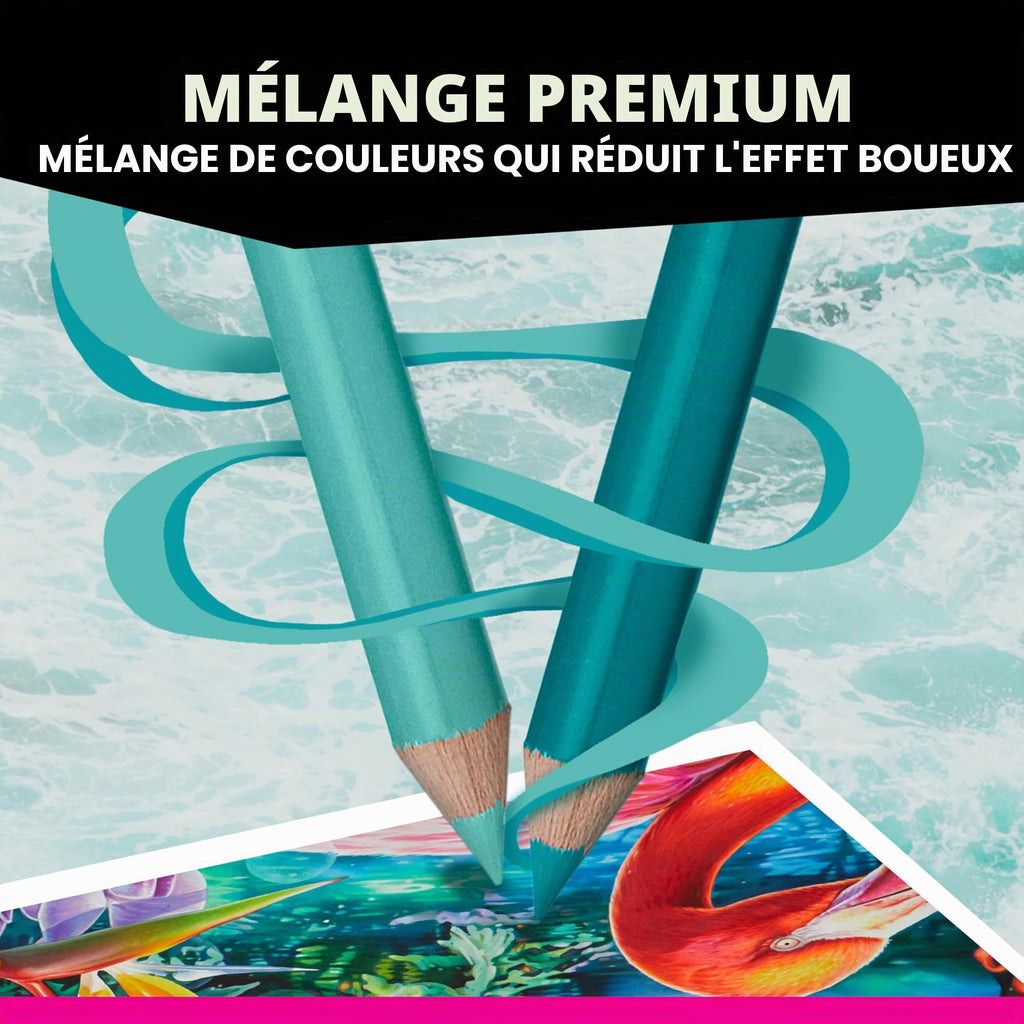 Crayons de couleur gras Prismacolor Premier mine 0,9 mm lot de 150 avec étui de rangement