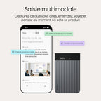 Enregistreur vocal IA PN0300 avec transcription automatique 64Go stockage Bluetooth enregistrement stéréo 50h avec étui magnétique