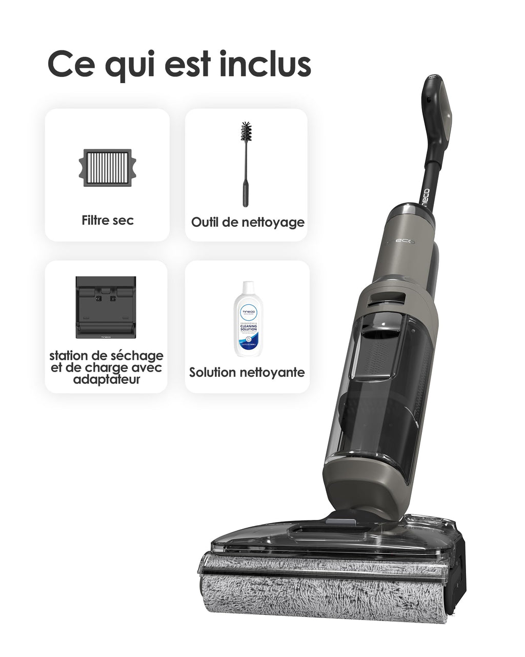 Aspirateur laveur sans fil Floor One i6 Stretch avec aspiration 20 kPa nettoyage des sols durs séchage automatique et autonomie 40 min