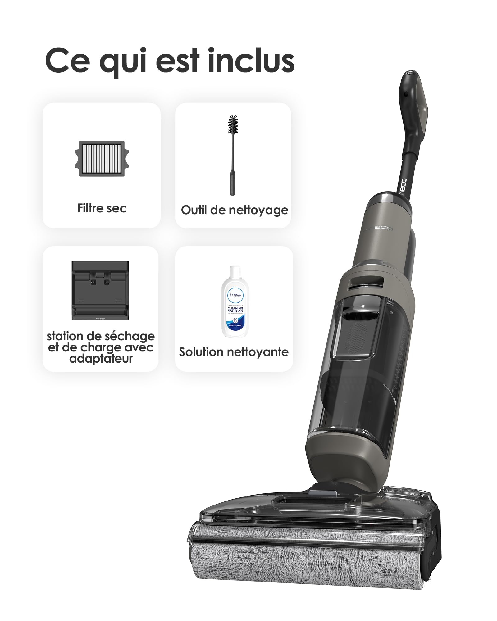 Aspirateur laveur sans fil Floor One i6 Stretch avec aspiration 20 kPa nettoyage des sols durs séchage automatique et autonomie 40 min