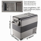Portable car refrigerator CF55 55 L compressor cooler with freezer function LED display Bluetooth control dual zone storage