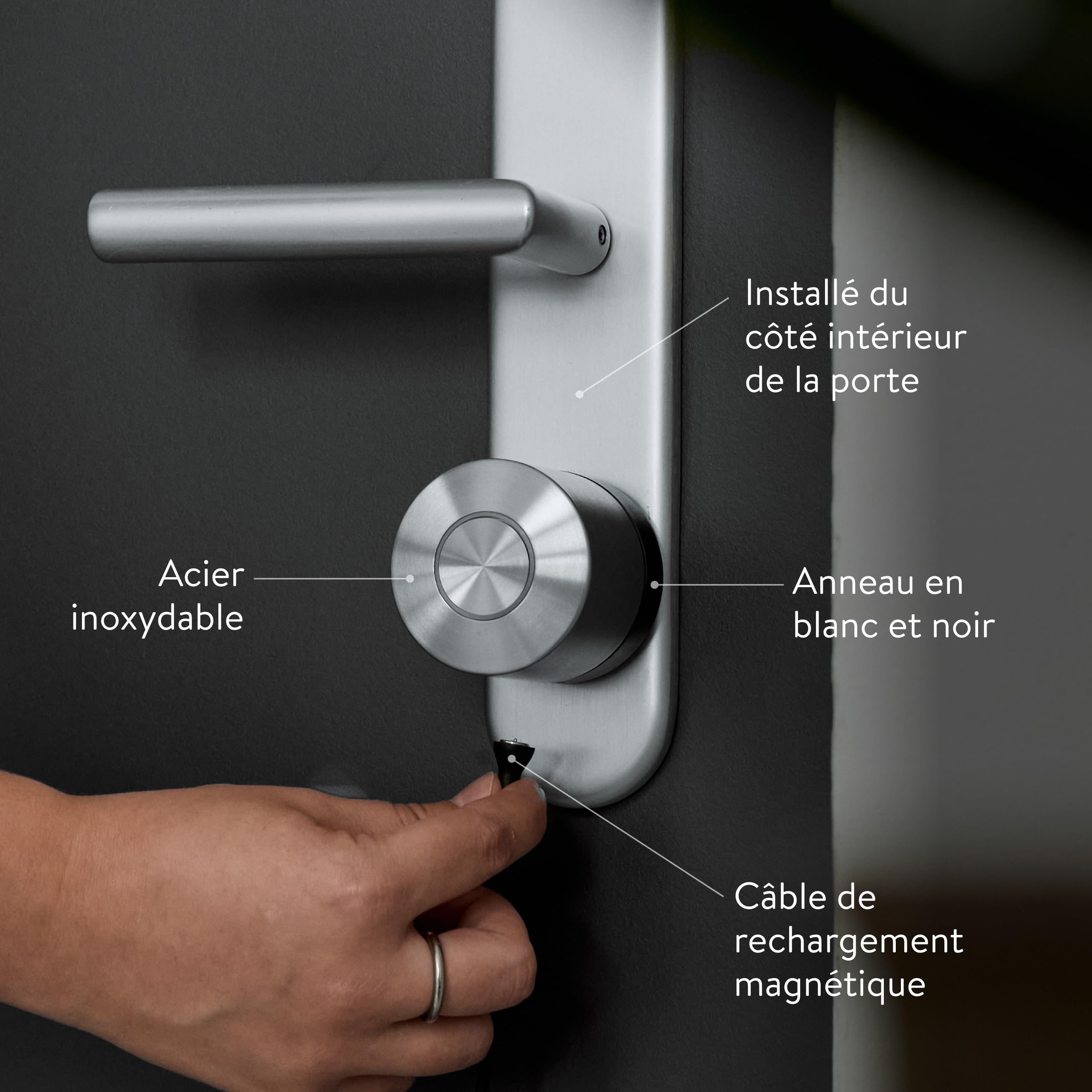 Serrure intelligente Ultra 221145 avec Bluetooth Wi-Fi et Matter verrouillage électronique pour porte avec cylindre universel