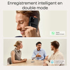 Enregistreur vocal IA PN0300 avec transcription automatique 64Go stockage Bluetooth enregistrement stéréo 50h avec étui magnétique