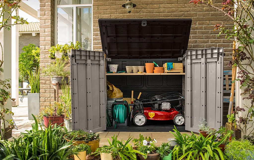 Abri poubelle SIO Pro 1200 litres extérieur en polypropylène avec couvercle verrouillable protection UV dimensions 145,5 x 82 x 123 cm