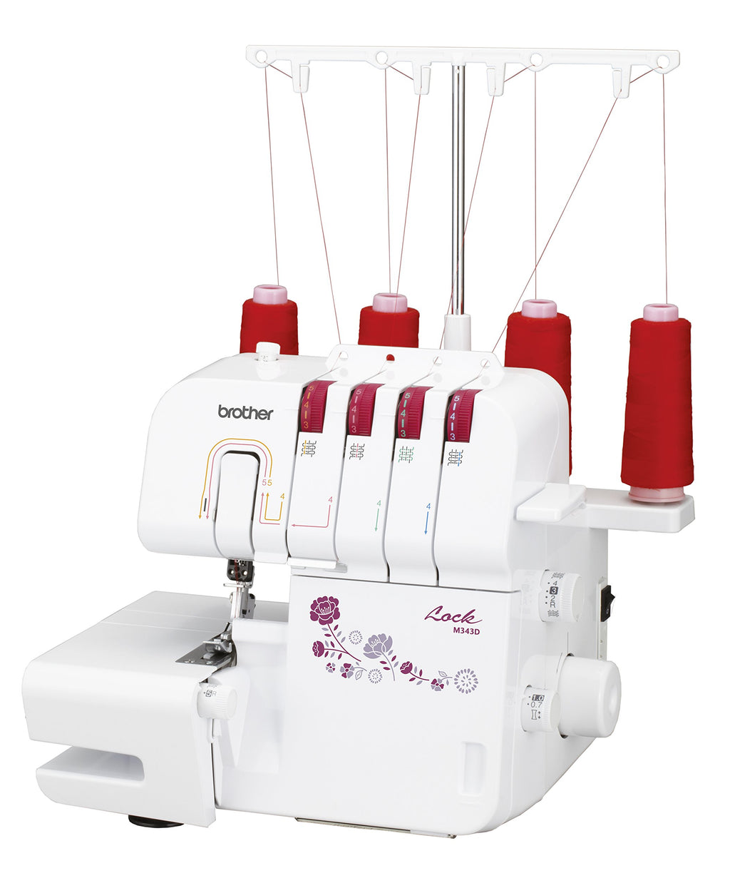 Surjeteuse M343D électrique 3 ou 4 fils avec éclairage LED bras libre et différentiel réglable en acier inoxydable