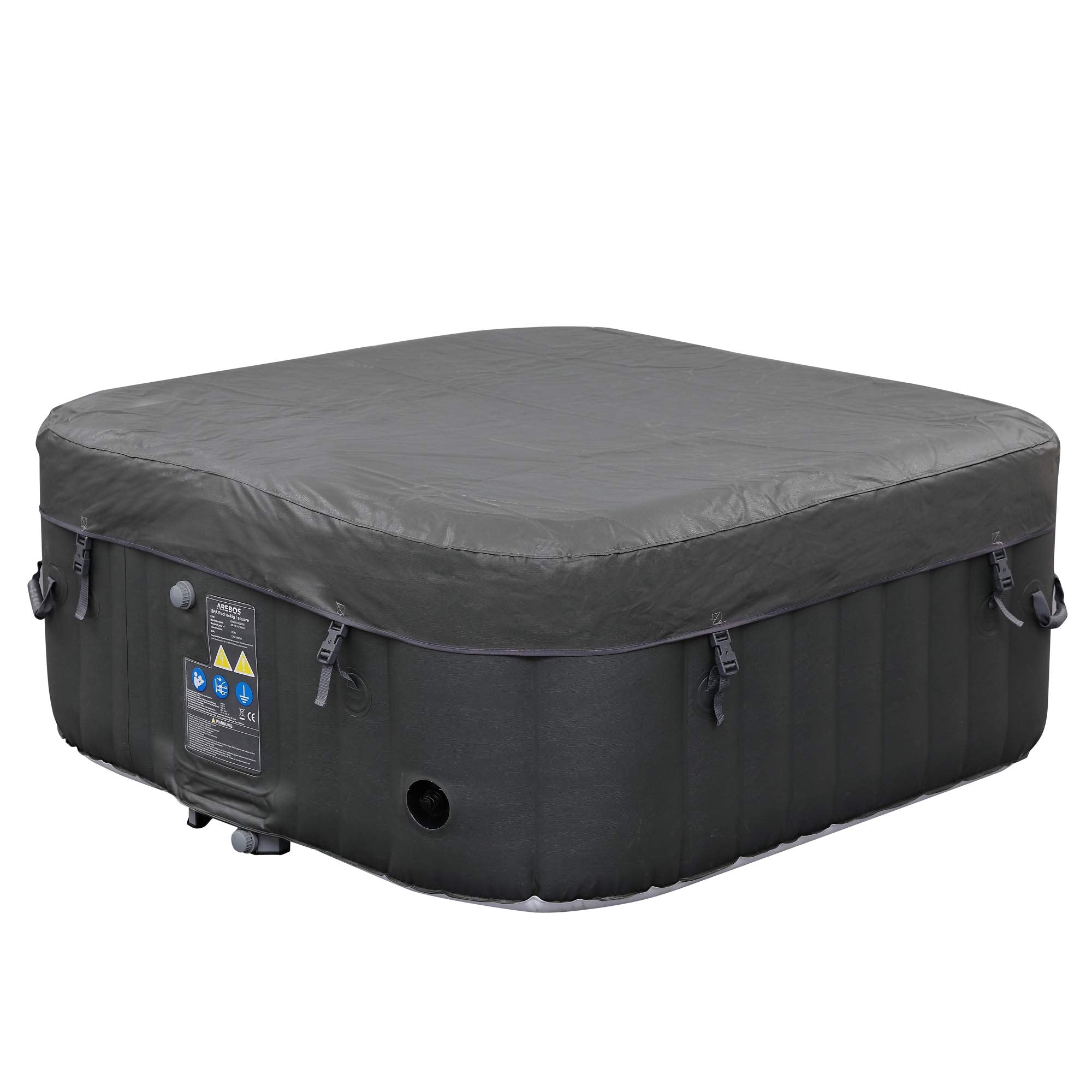 Spa gonflable Florence AR-HE-SPA4SAH 4 places 154x154 cm avec 100 jets de massage chauffage réglable filtration 600 L PVC noir
