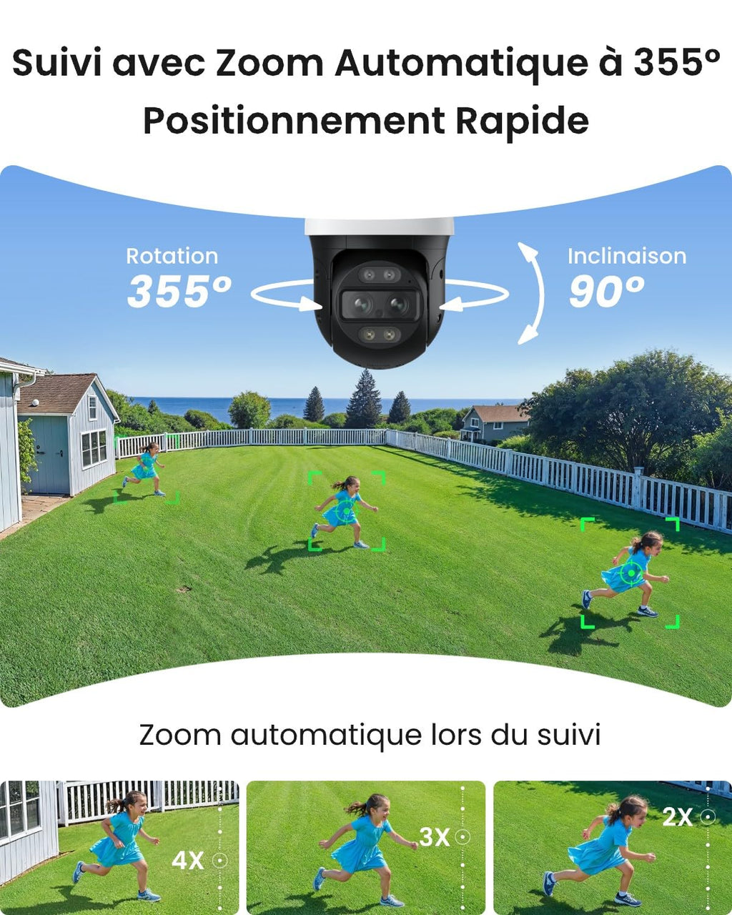 Caméra de surveillance PTZ PoE TrackMix-P double objectif 4K zoom hybride 6x suivi automatique vision nocturne couleur audio bidirectionnel IP66