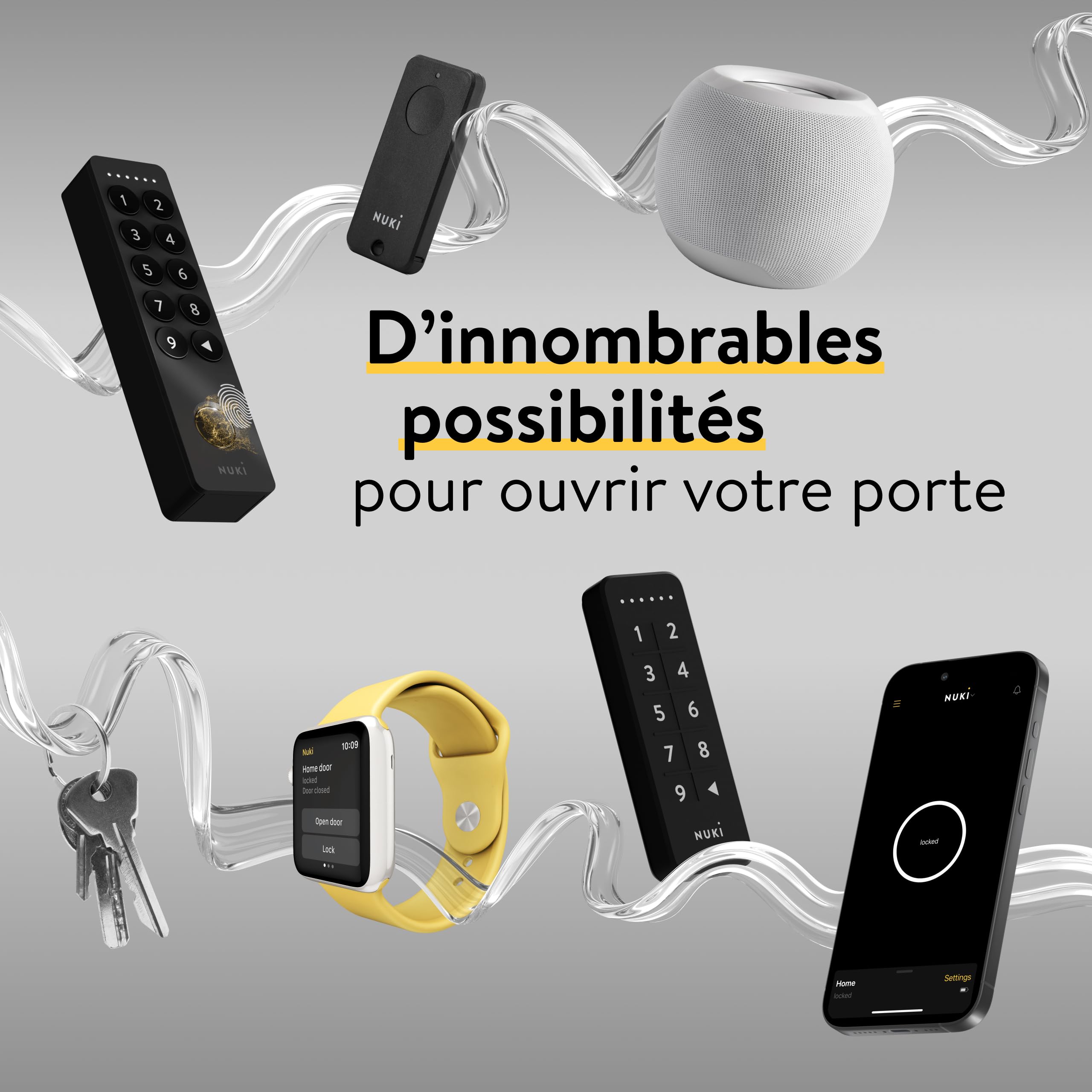 Serrure intelligente Ultra 221145 avec Bluetooth Wi-Fi et Matter verrouillage électronique pour porte avec cylindre universel