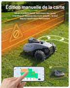 Robot tondeuse YUKA Mini 2 500 YMVS3 sans fil pour pelouse jusqu'à 500 m² caméra IA triple vision cartographie multi-zones coupe 19 cm