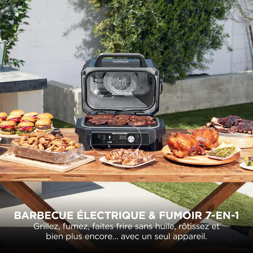 Barbecue électrique et fumoir Woodfire Pro Connect XL OG901EUAMZ 7 fonctions avec contrôle application 2 sondes grille housse et accessoires