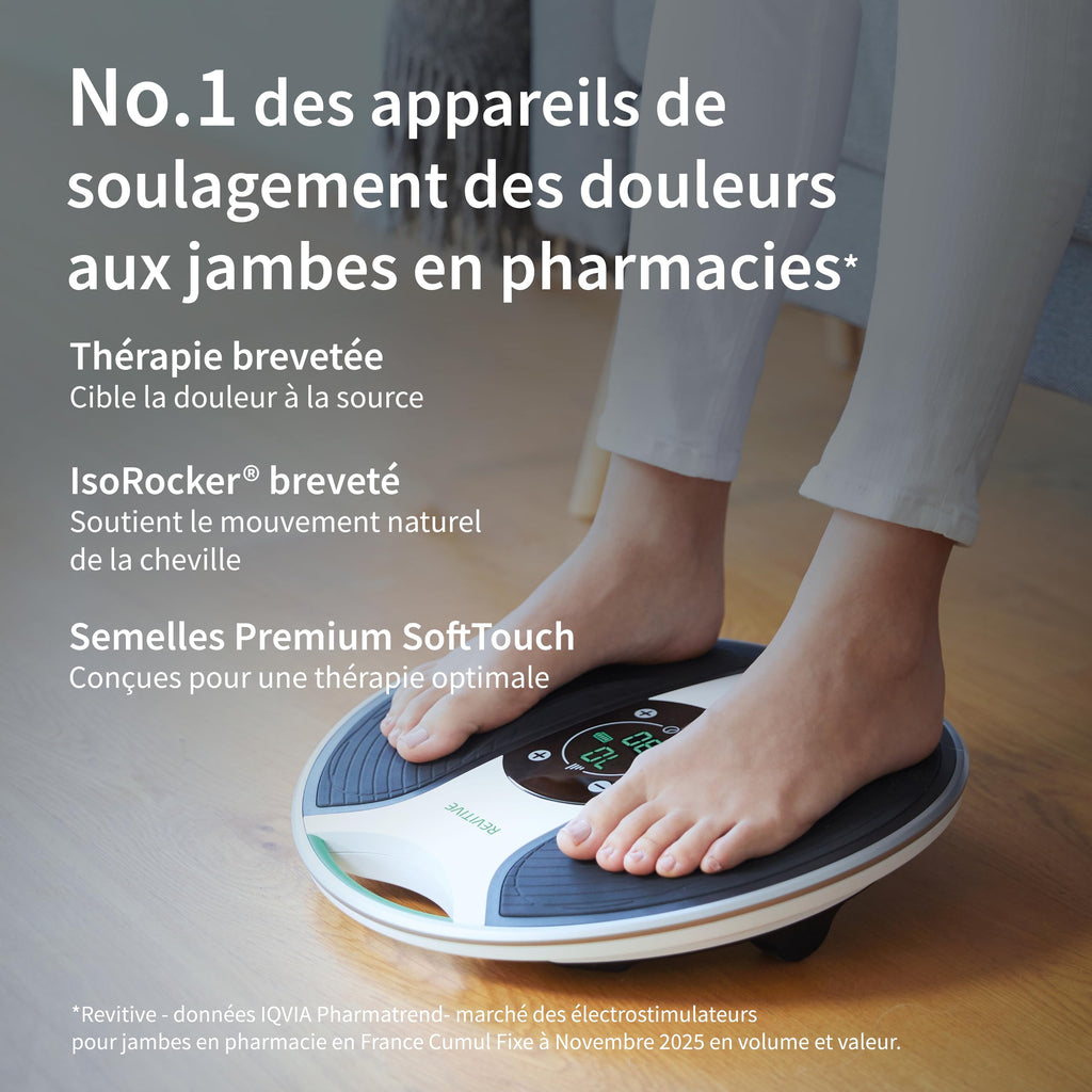 Stimulateur musculaire électrique Medic Plus avec électrodes TENS technologie OxyWave pour jambes et pieds