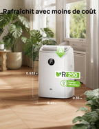 Climatiseur mobile AC318S 7500 BTU 3 en 1 refroidissement ventilation déshumidification avec contrôle Wi-Fi et kit fenêtre