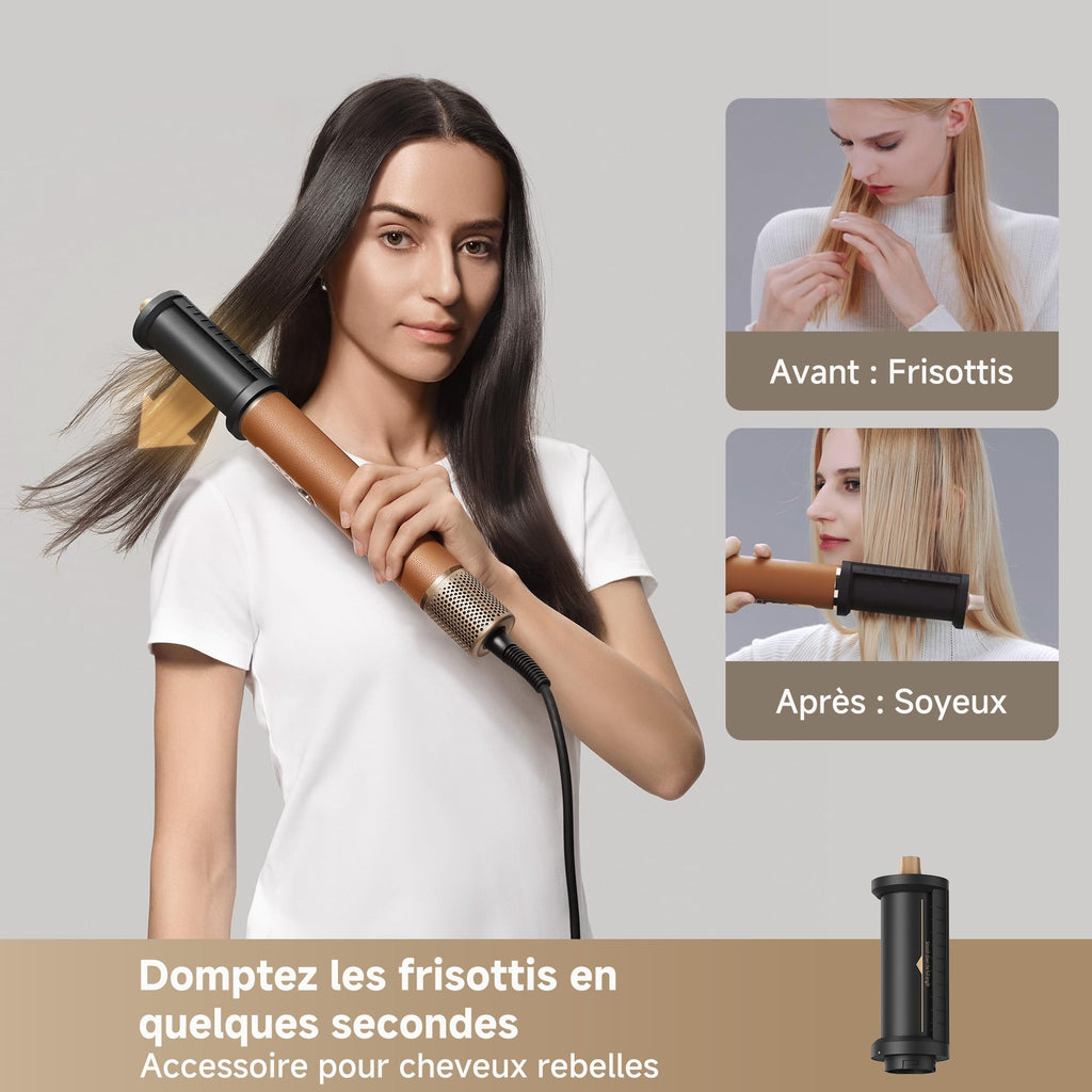 Appareil de coiffure multifonction 7 en 1 AMF18A avec brosse lissante et accessoires de bouclage 1300W