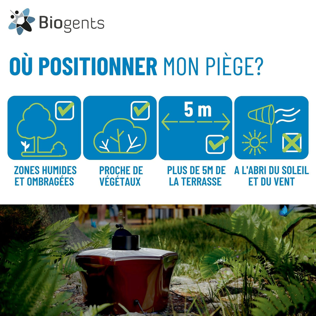 Piège anti moustiques extérieur 13101 avec recharge 6 mois attractif BG-Sweetscent et alimentation secteur