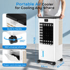 Climatiseur mobile portable BW-108Y 8 L avec refroidissement par évaporation ventilation humidification 3 vitesses et minuterie 12 h