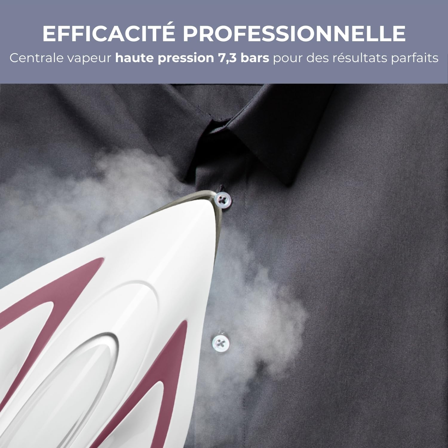 Centrale vapeur haute pression GV9560C0 7,3 bars débit vapeur 490 g/min 5 réglages vapeur continue avec semelle céramique