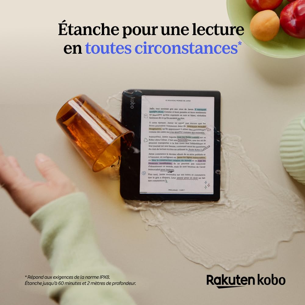 Liseuse eBook couleur Libra Colour écran E Ink Kaleido 3 7 pouces Bluetooth étanche 32 Go stockage audio