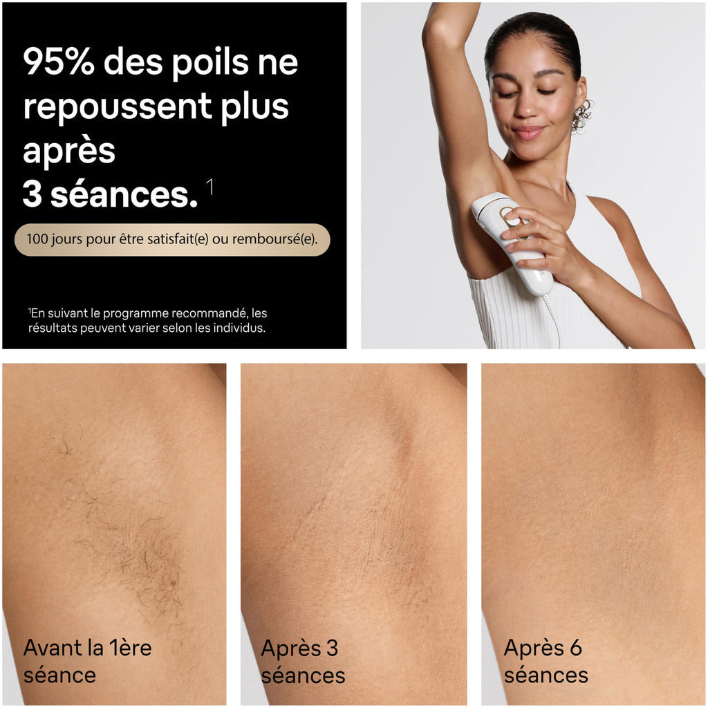 Épilateur lumière pulsée Silk·expert Pro 5 PL5412 IPL avec capteur de teint charge continue avec 4 têtes pochette et accessoires