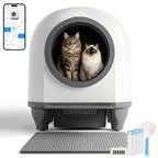 Litière autonettoyante pour chat XXL 90 L avec contrôle par application bac à déchets 8,5 L capteurs de sécurité pour chats jusqu'à 10 kg