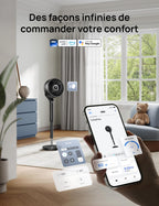 Ventilateur sur pied DR-HPF015S intelligent oscillation 3D 150°+100° moteur DC silencieux 20 dB 12 vitesses 6 modes télécommande