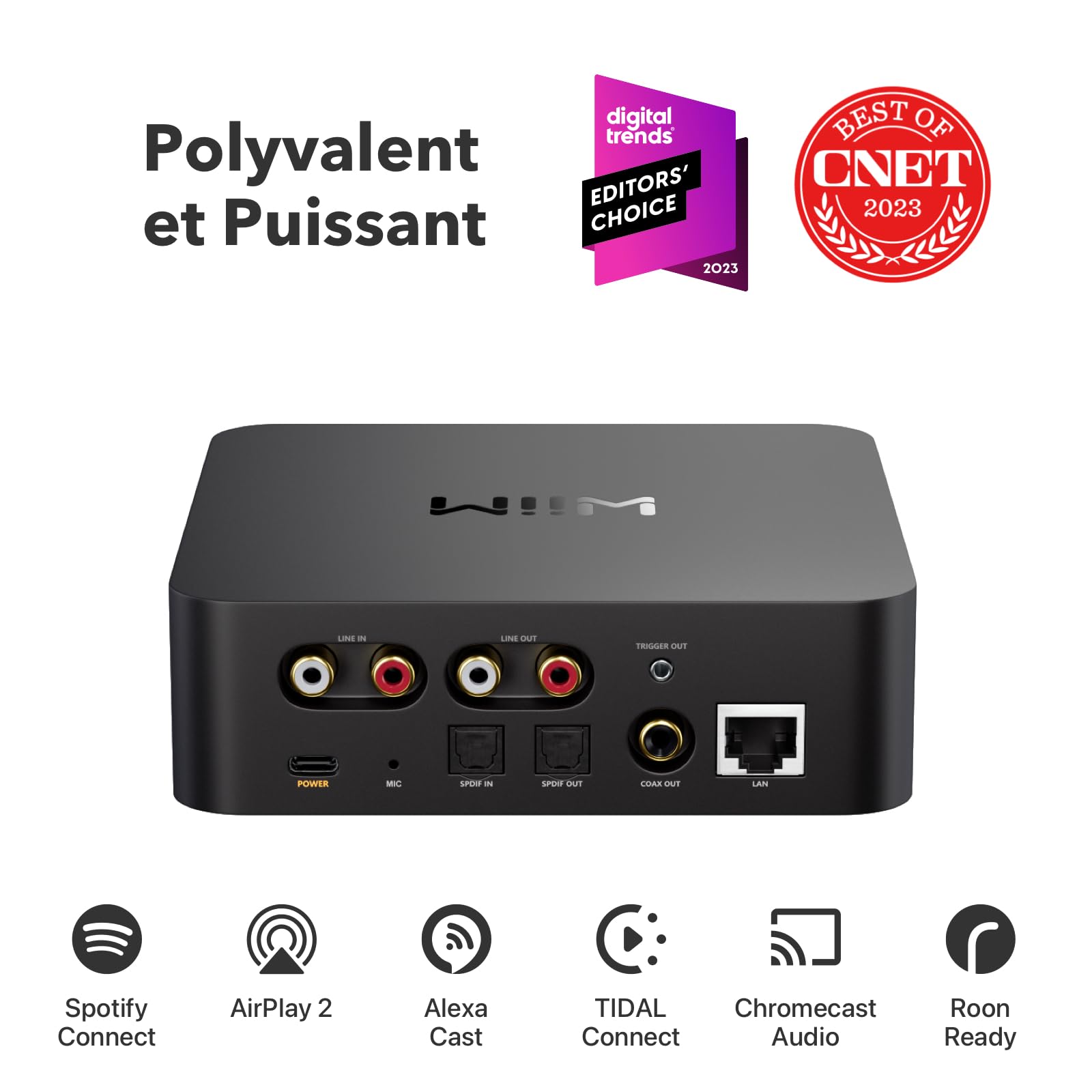 Récepteur audio WiFi ASR002 avec AirPlay 2 Google Cast Audio streaming multiroom haute résolution 24 bits 192 kHz Bluetooth